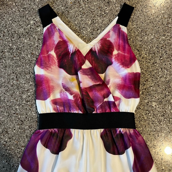 Express Maxi Dress White With Magenta Flowers Size XS - Picture 4 of 5